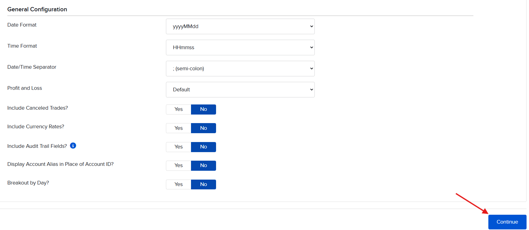 General Configuration – Date/Time beállítások