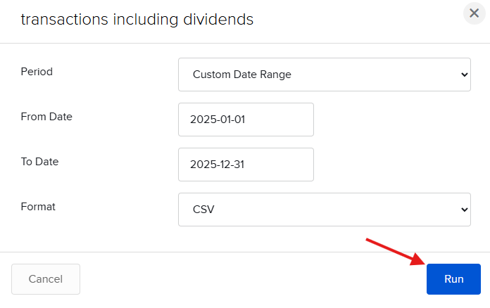 Custom Date Range kiválasztása